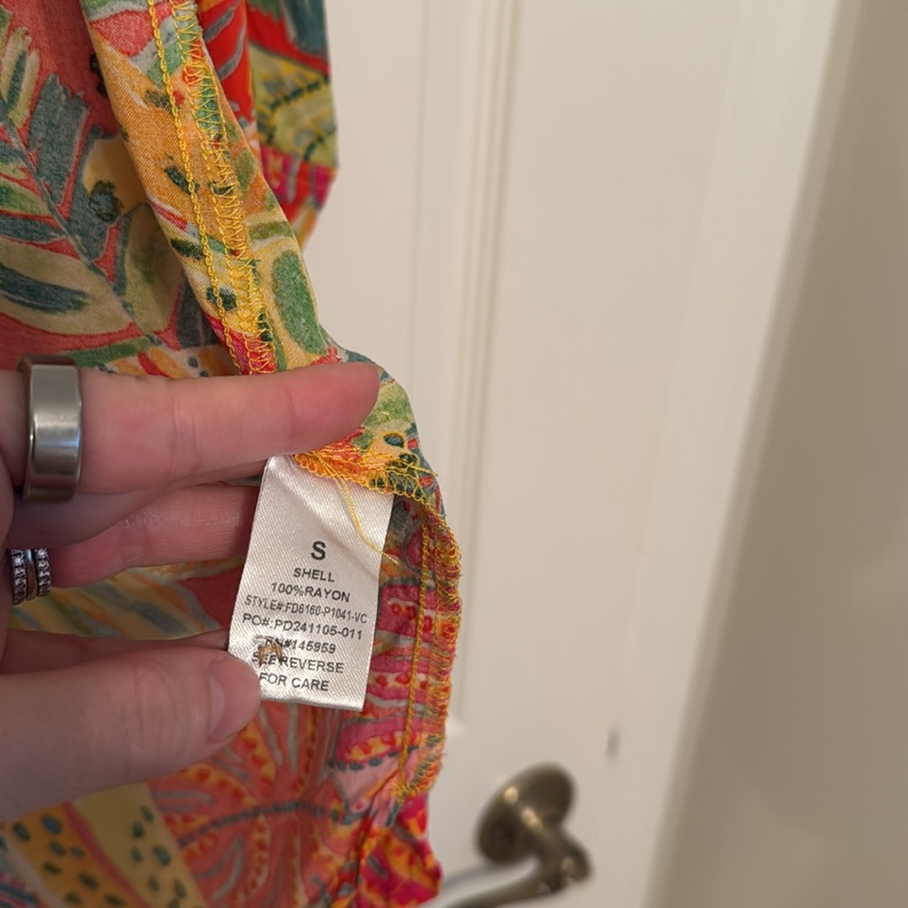 Vici | Coveted Button Down Shirt Dress Colorful Tropical Mini Cover Up Small - Picture 9 of 10